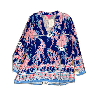 Lilly Pulitzer Tatum Tunic Top Peel and Eat Coral Print Size Large
