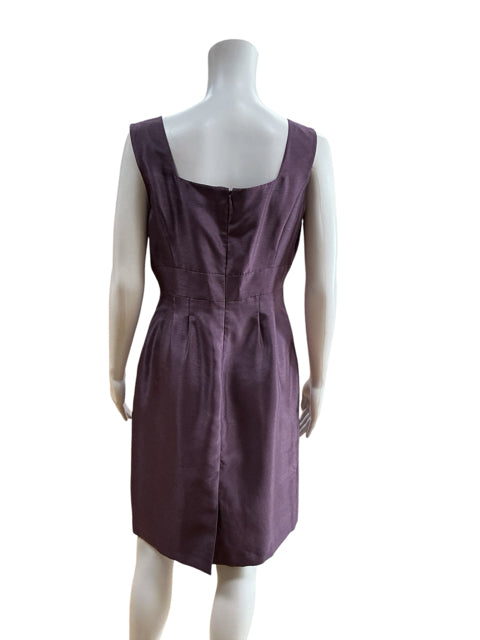 Tahari Arthur S. Levine Purple Ruffle Sheath Dress Size 6