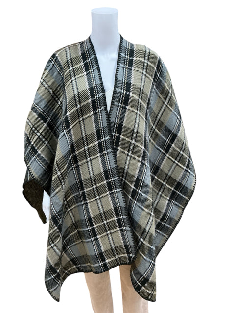 Woolrich One Size Fits Most Tan/Black Plaid Pre-Owned Shrug