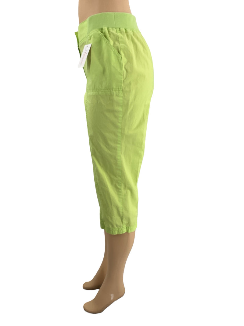 Chico's Lime Green Solid Pre-Owned Ladies Capri Pants - Size 6 - Margaret’s Fine Consignment