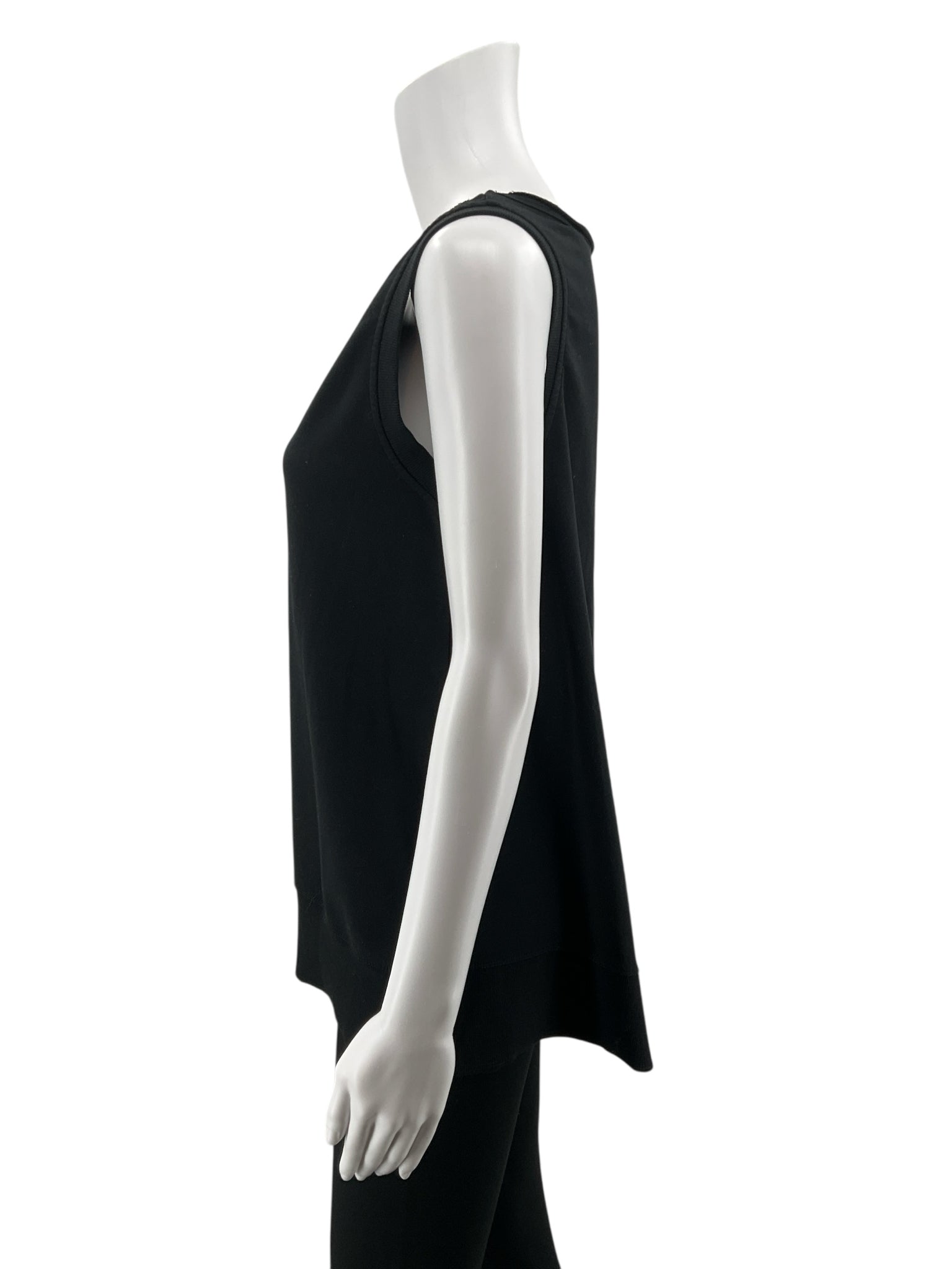 Central Park Black Asymmetrical Drape Back Tank Top Size XL