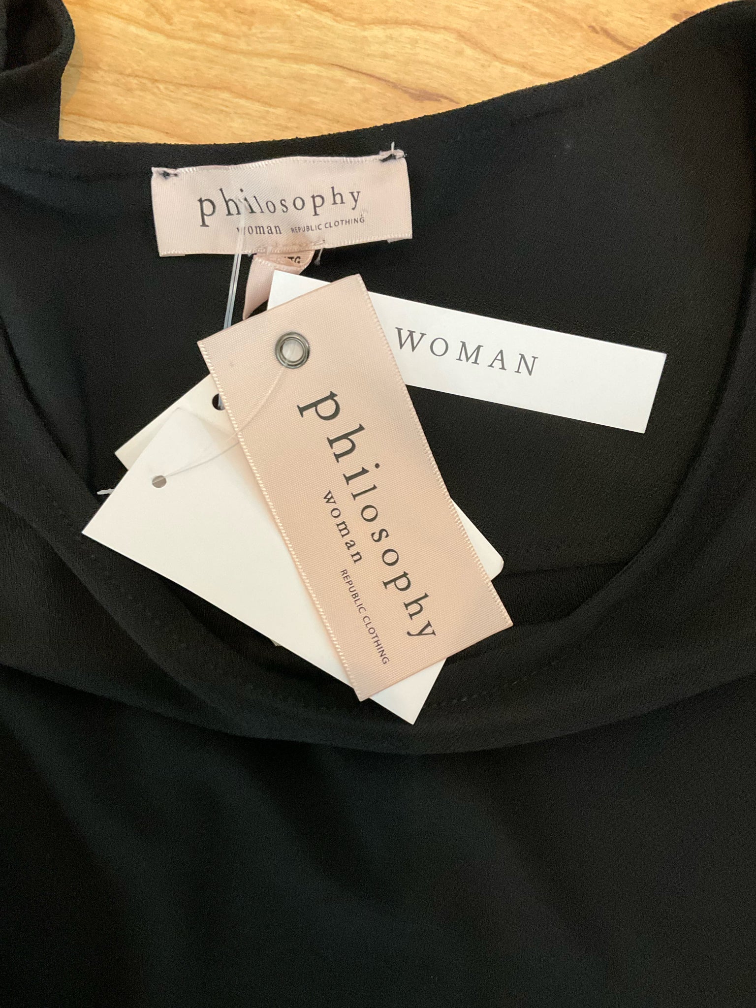 Philosophy Woman by Republic Clothing Philosophy Woman Black High-Low Pleated Back Top Size 1X NWT - ONLINE ONLY