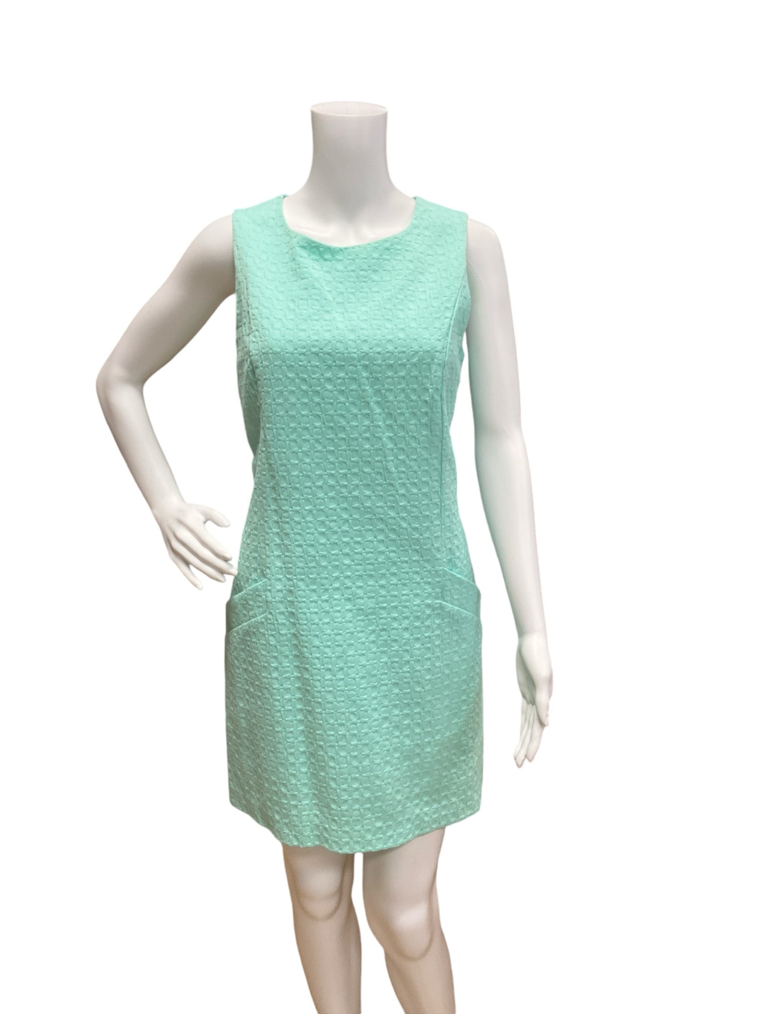 Southern Tide Size 6 Aqua Textured Consignment Ladies Dress