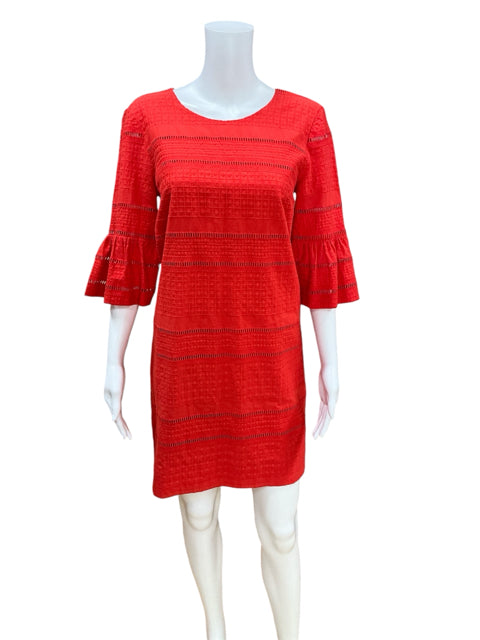 J Crew Size 2 Orange Embroidered Dress