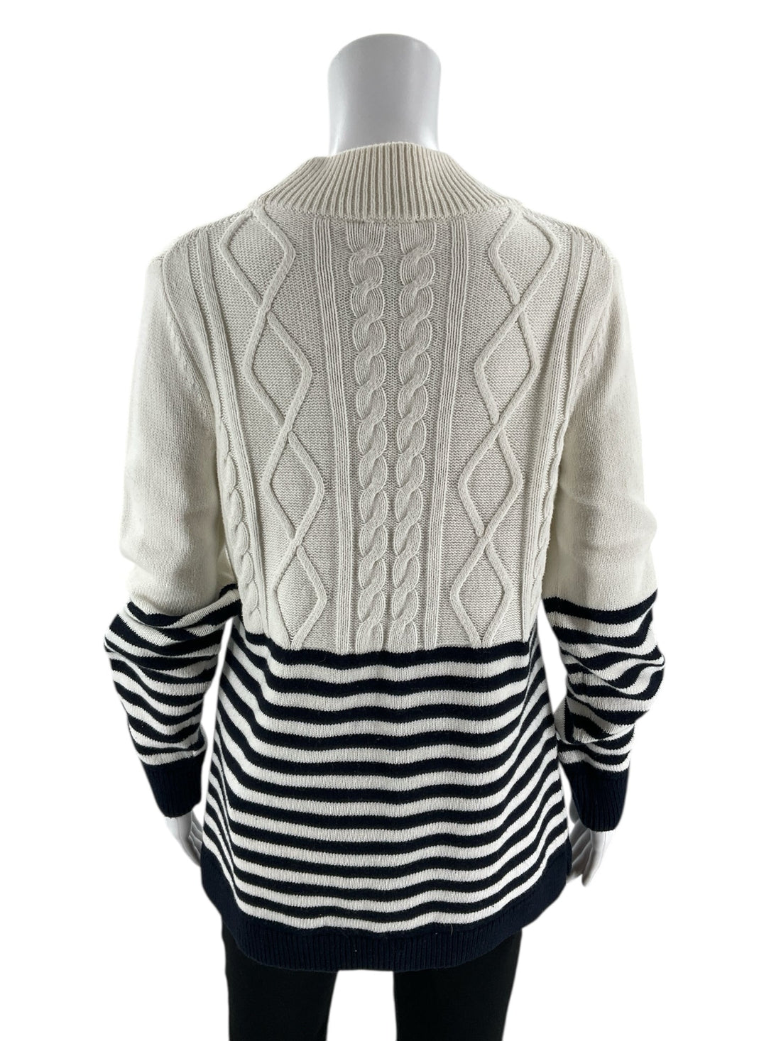 Talbots - Ecru/Navy Stripe Pre-Owned Ladies Casual Top - Size Medium - Margaret’s Fine Consignment