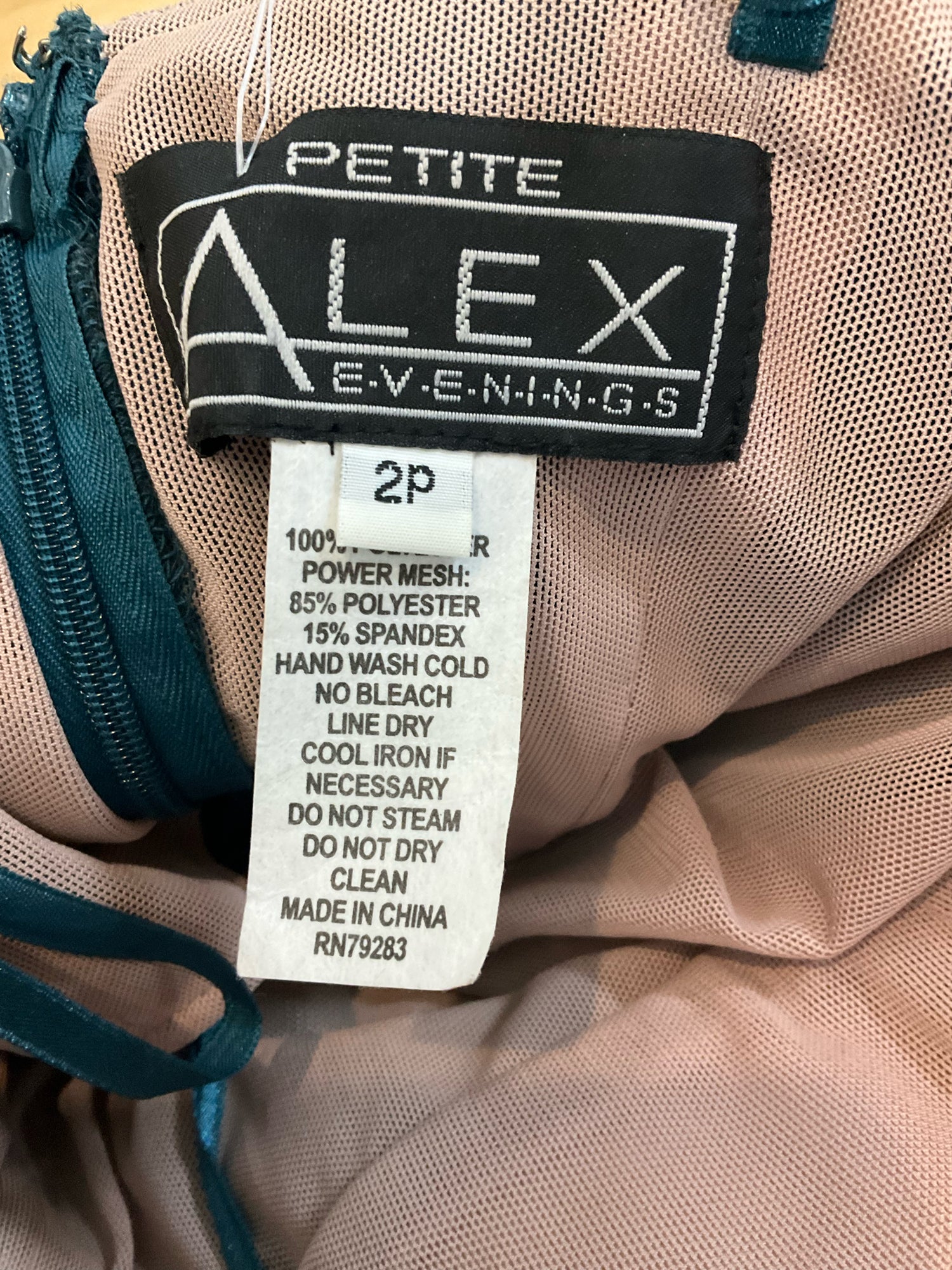 Alex Evenings Teal Strapless Bandage Cocktail Dress Petite Size 2P