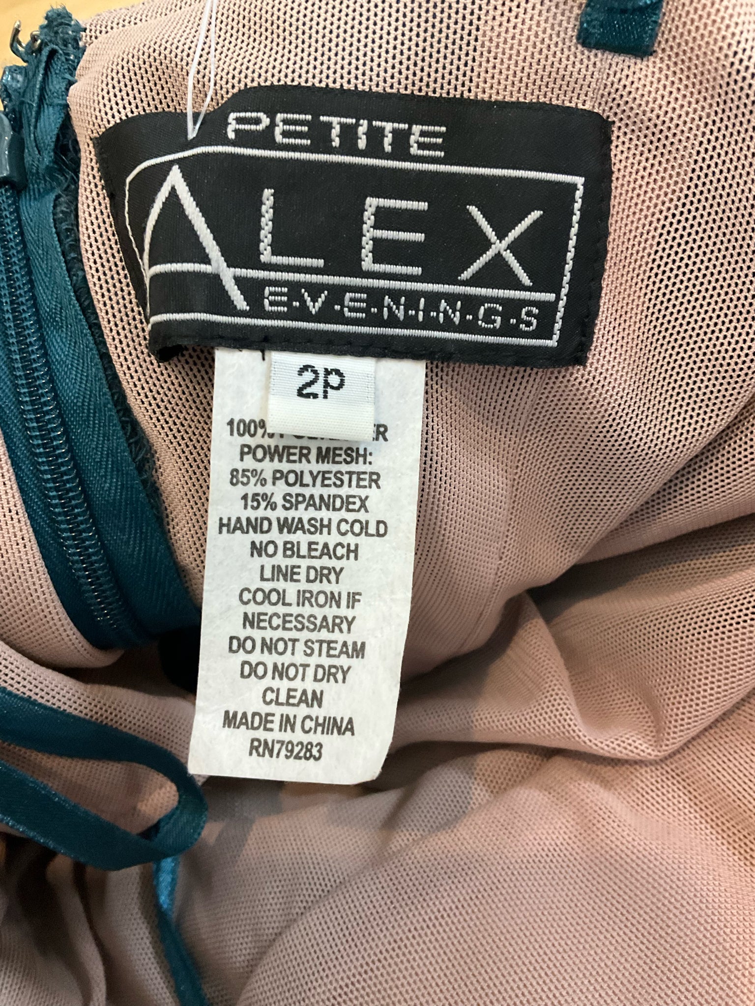 Alex Evenings Teal Strapless Bandage Cocktail Dress Petite Size 2P