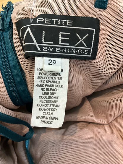 Alex Evenings Teal Strapless Bandage Cocktail Dress Petite Size 2P
