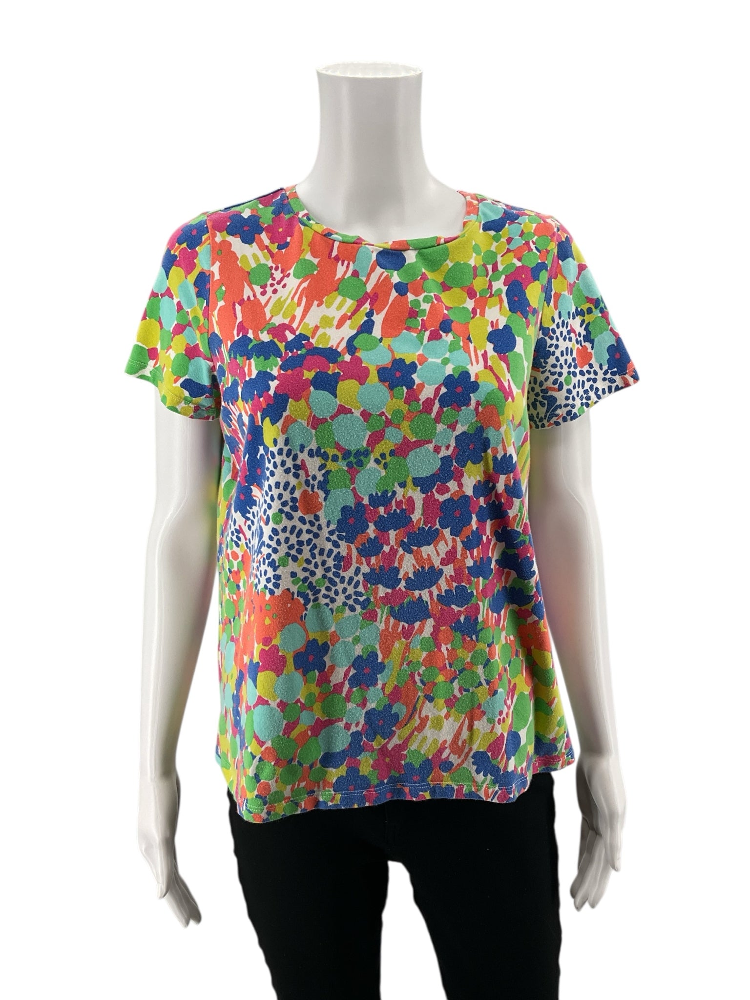 Talbots Blue/Multi Floral Pre-Owned Ladies Casual Top -  Size XL Petite