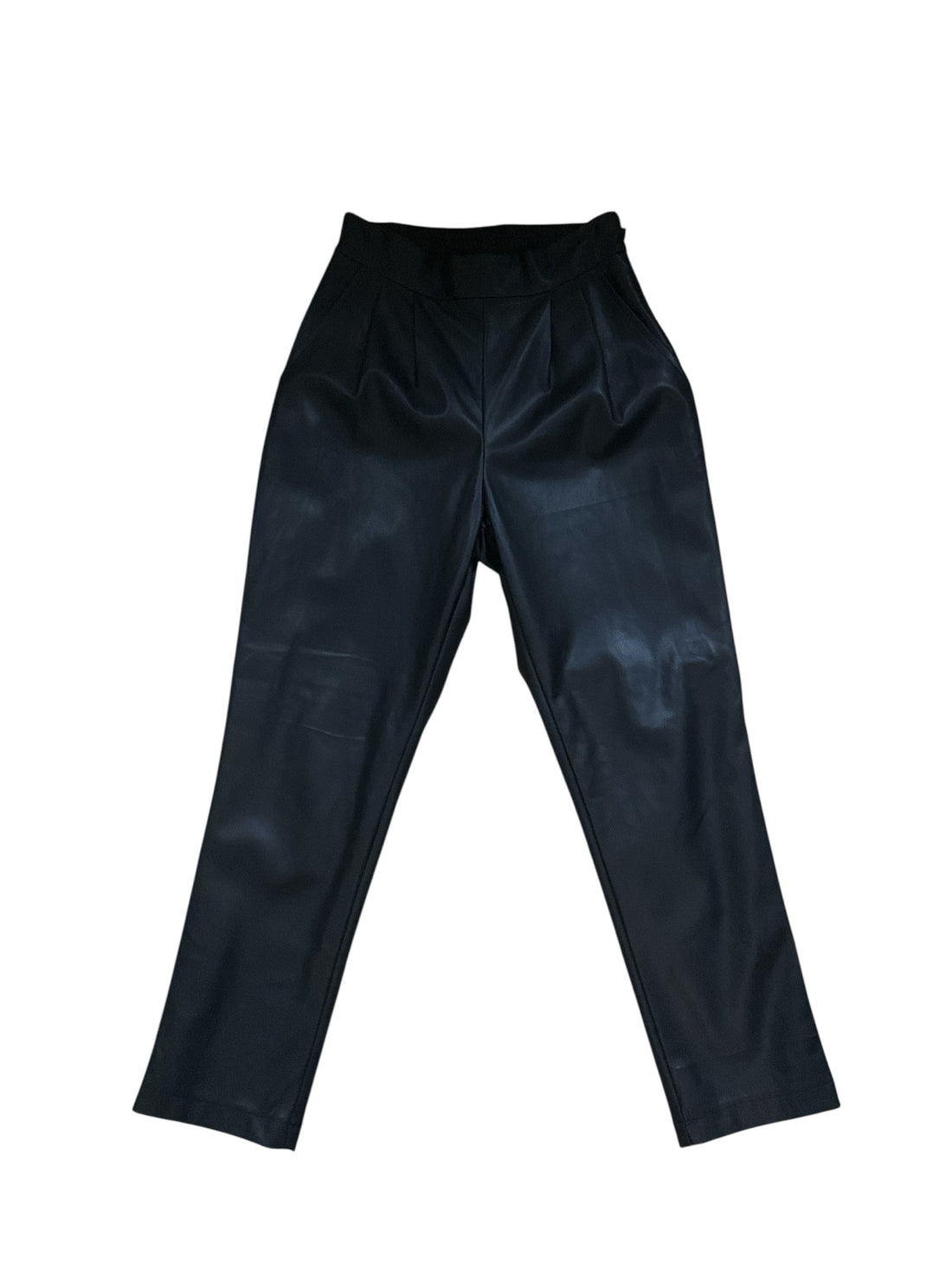Greylin Black Pant Alani Faux Leather Pants Size Small Black High Rise Tapered Pleated - Size S