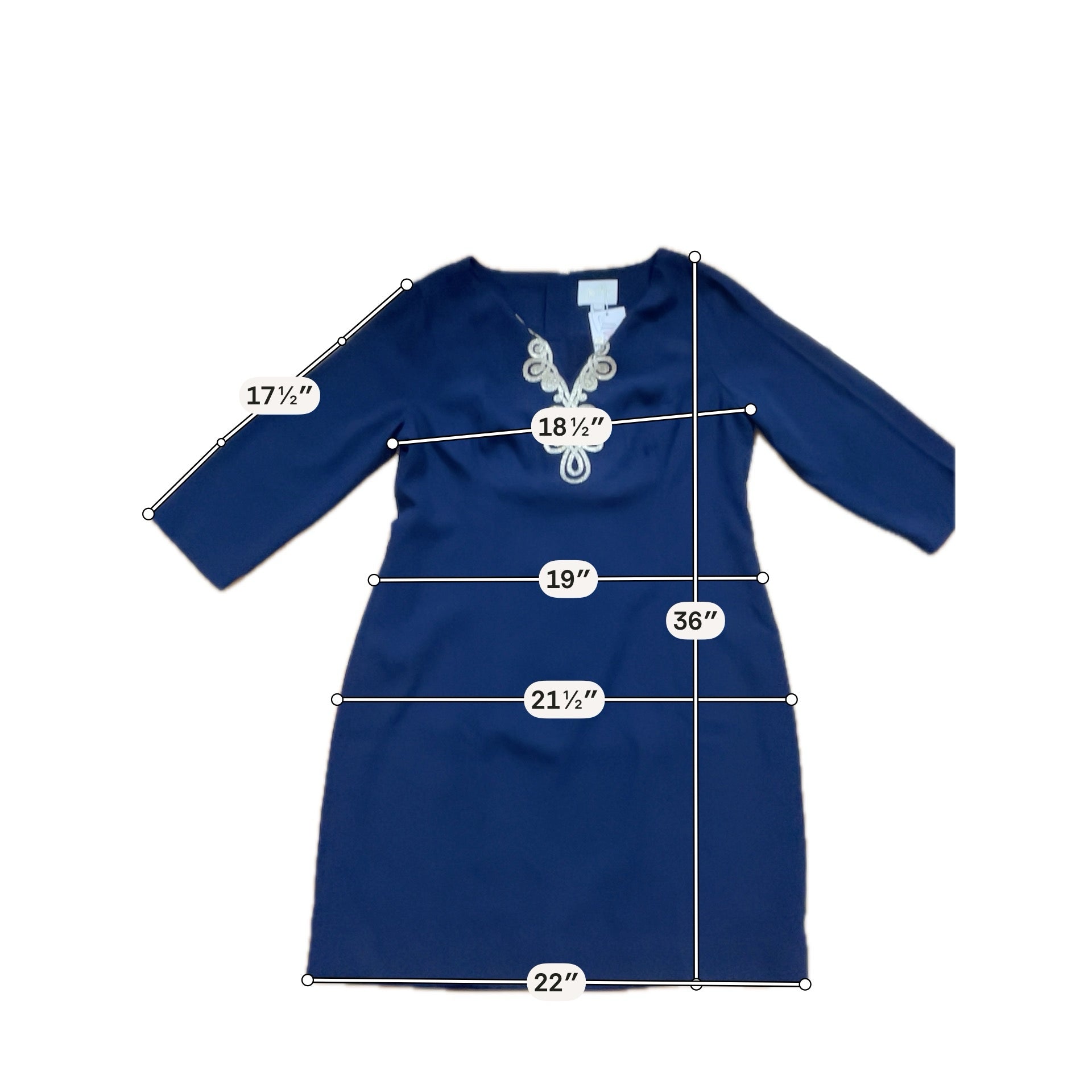 Lilly Pulitzer Kade Dress Navy Gold Embroidered Shift Size 16 NWT