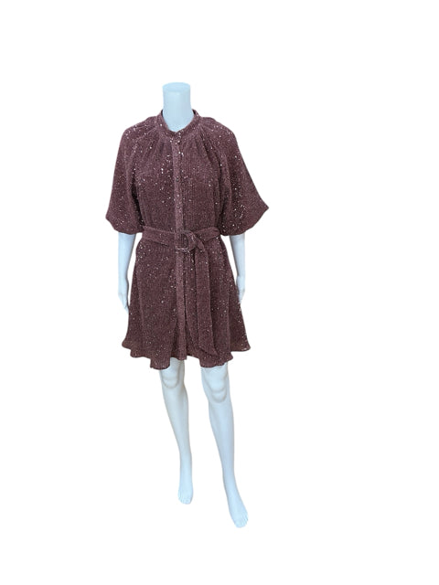 Ciebon Pink Sequins Pre-Owned Ladies New With Tags Dress - Size Small