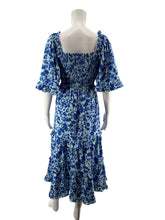 She + Sky Blue Maxi She + Sky Blue Floral Smocked Tiered Midi Dress Size Small - Size S