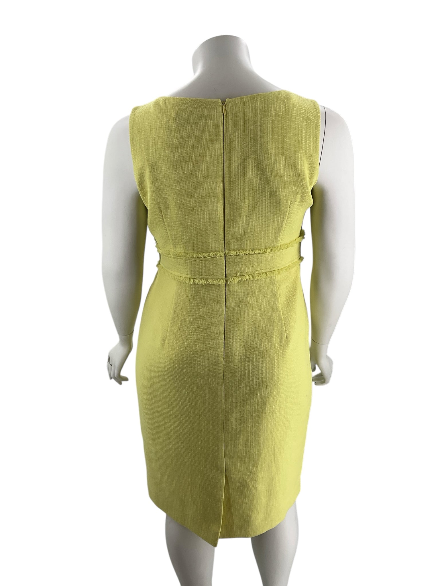 Kasper Yellow Textured Dress Size 16 - rear view