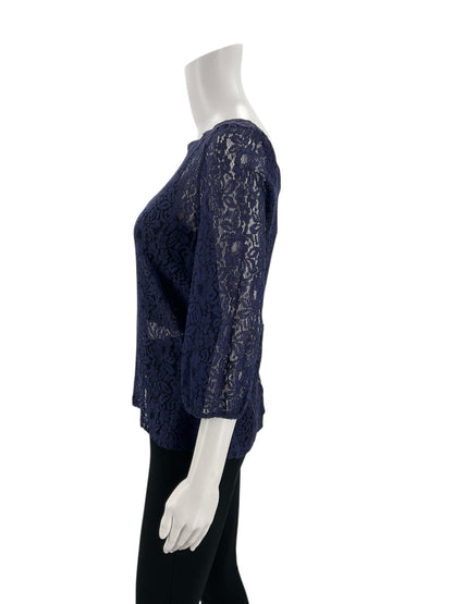 Loft Blue Lace Pre-Owned Ladies Top - Size Medium - Margaret’s Fine Consignment