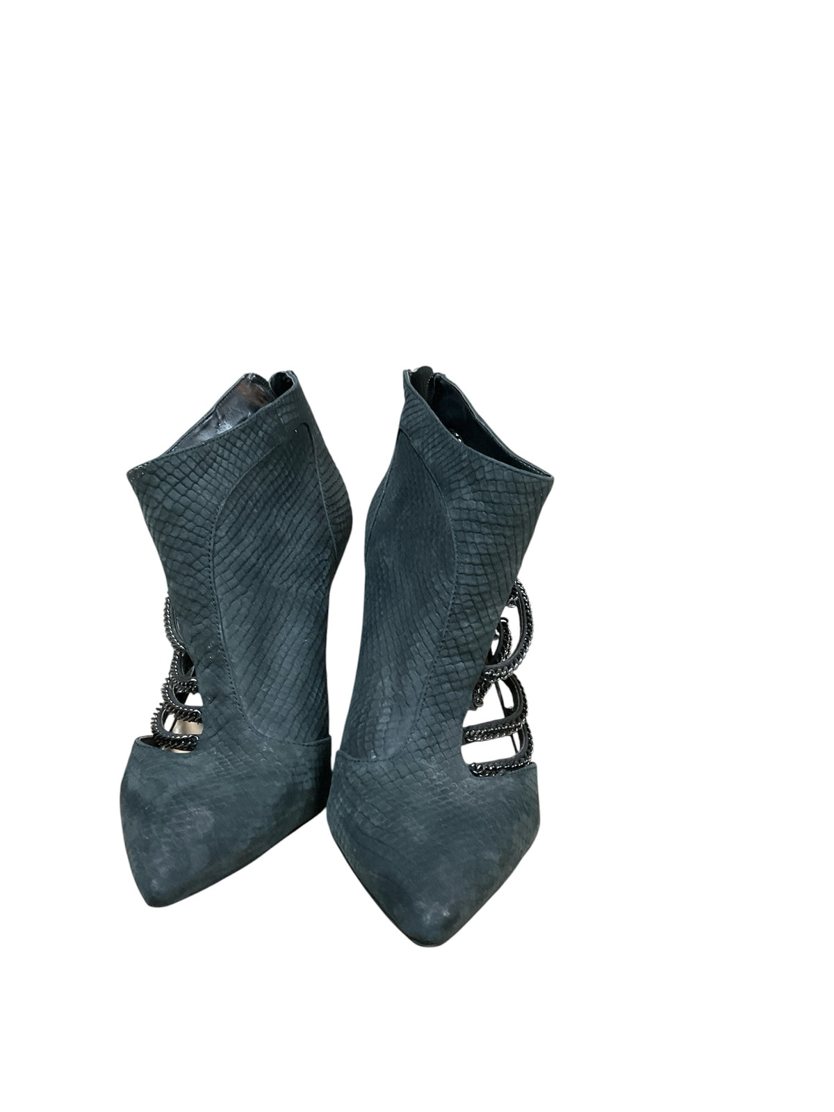 Jessica Simpson Vallery Snake Embossed Chain Stiletto Bootie Black Size 8.5