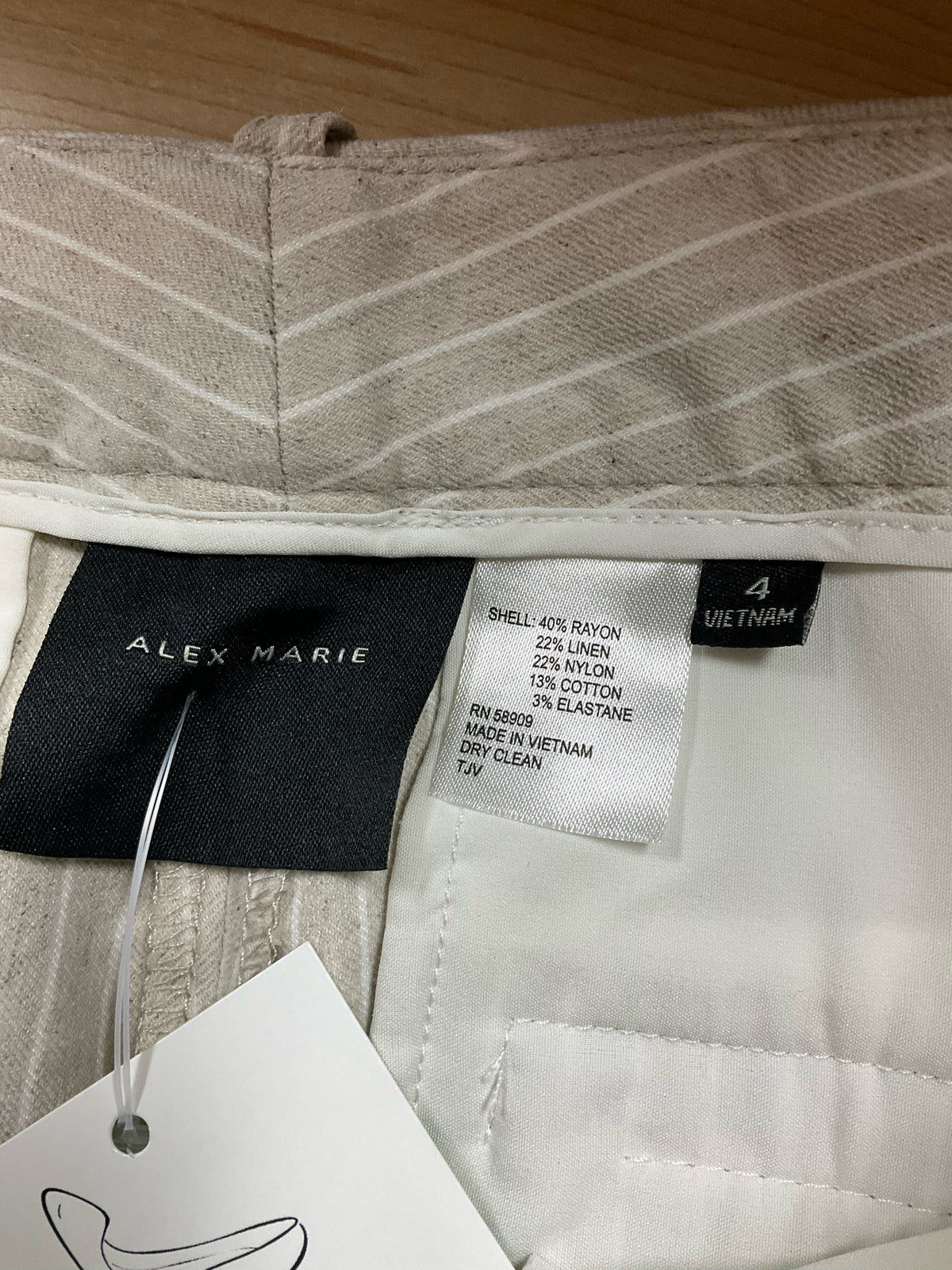 Alex Marie Pinstripe Linen Blend Ankle Pants | Size 4 - ONLINE ONLY