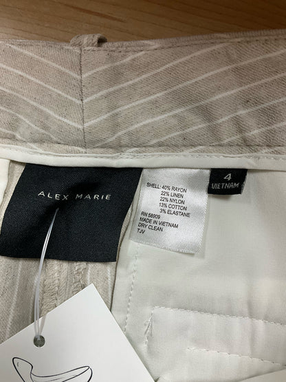 Alex Marie Pinstripe Linen Blend Ankle Pants | Size 4 - ONLINE ONLY