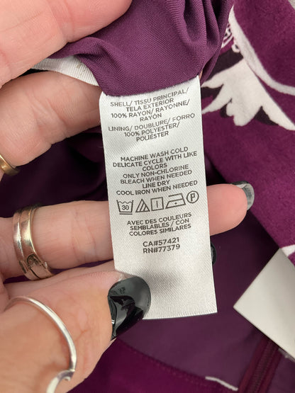 Ann Taylor Petite Floral A-Line Knee Length Skirt Purple White | Size 00 Petite - ONLINE ONLY