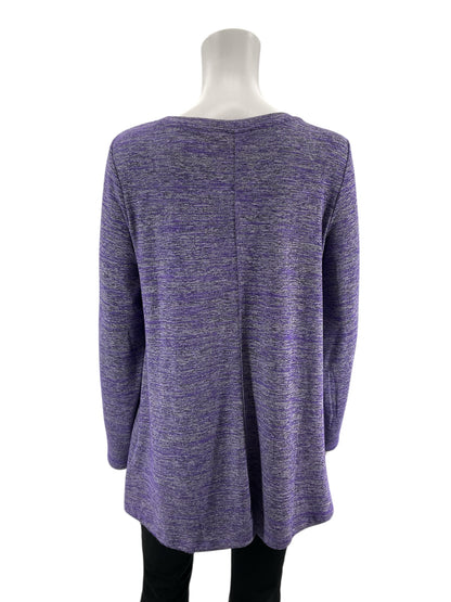 Jones New York Purple Heathered Pre-Owned Ladies Top -  Size Large