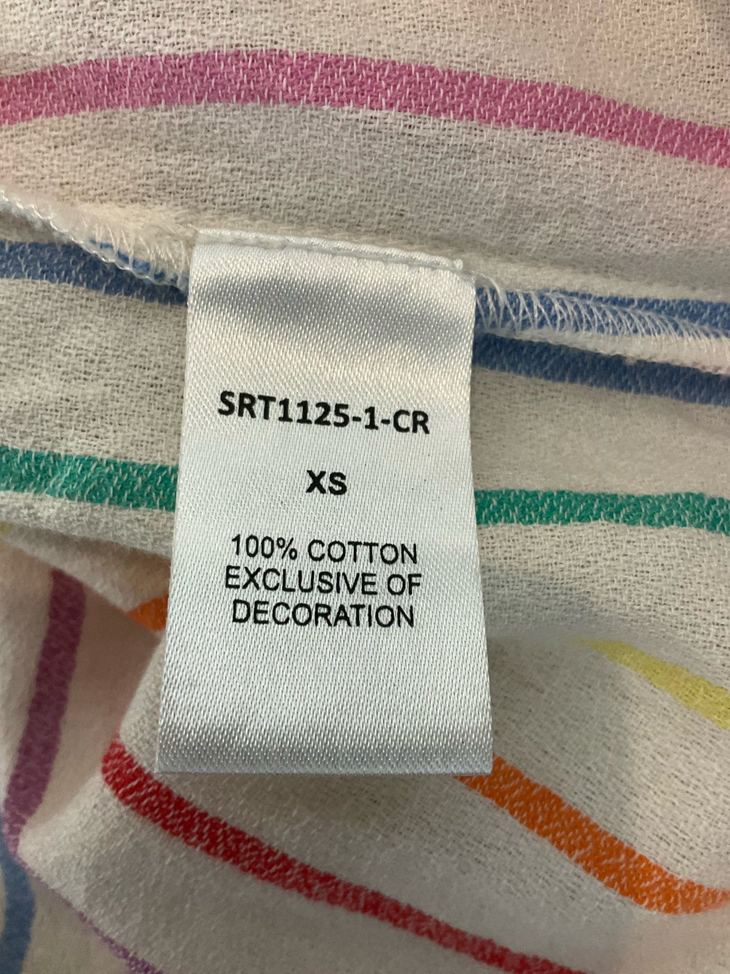 THML Rainbow Stripe Ruffle Flutter Sleeve Top Size XS