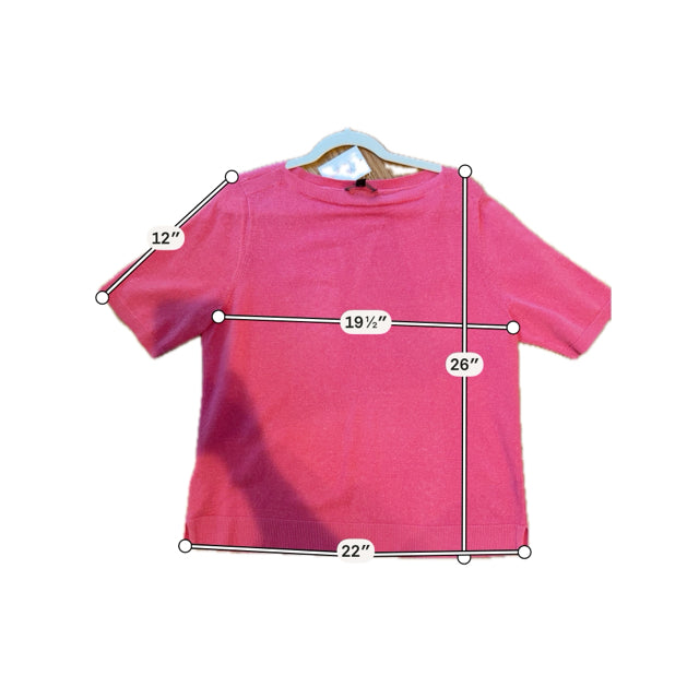 Ann Taylor Heathered Pink Linen Blend Boatneck Top Size Large