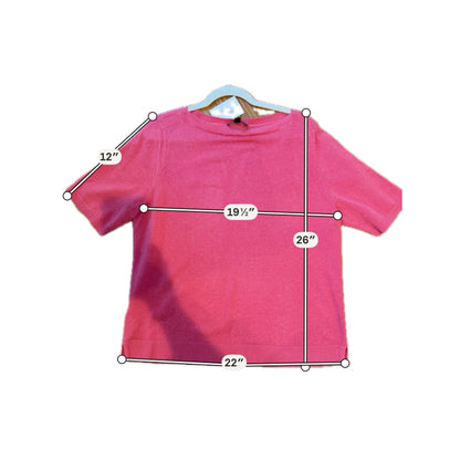 Ann Taylor Heathered Pink Linen Blend Boatneck Top Size Large