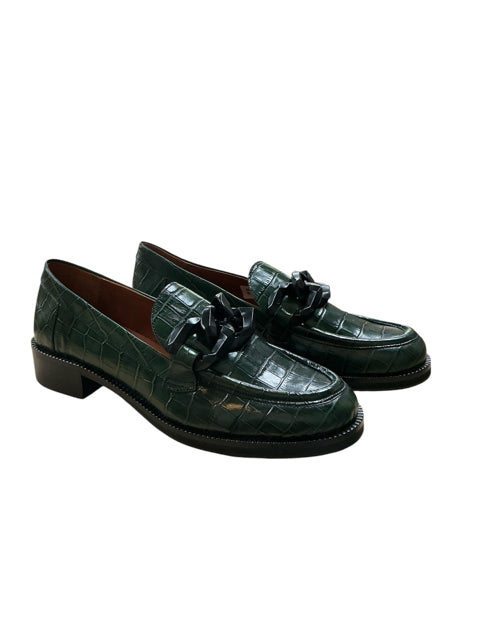 Unit Indiversity Black Croc Embossed Loafers Womens EU 38