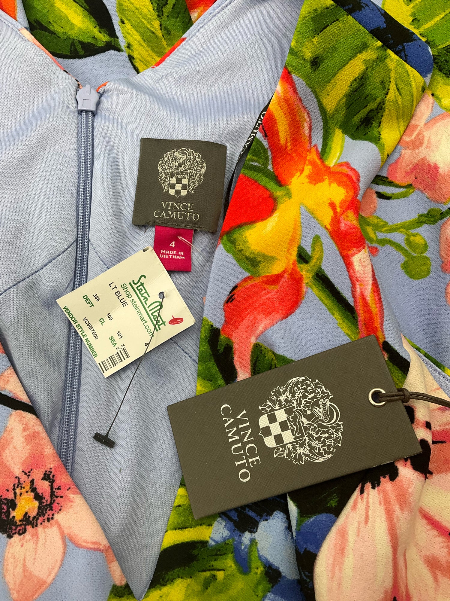 Vince Camuto Lavender/Coral/Green Floral Pre-Owned Ladies Dress - Size 4