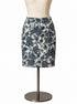 Ann Taylor ecru/blue Skirt Size 4 ecru/blue Floral Pre-Owned Ladies Skirt - Size 4