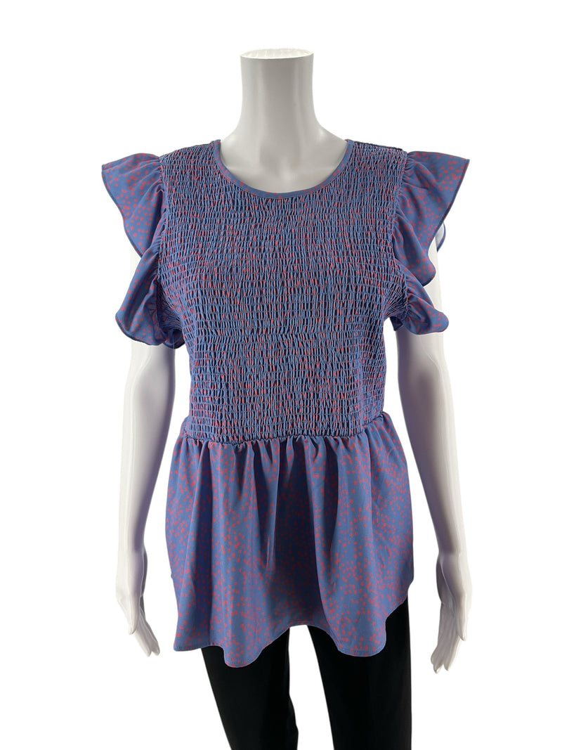 Michelle Mcdowell Purple/Pink Print Pre-Owned Ladies New with Tags Top -  Size Large