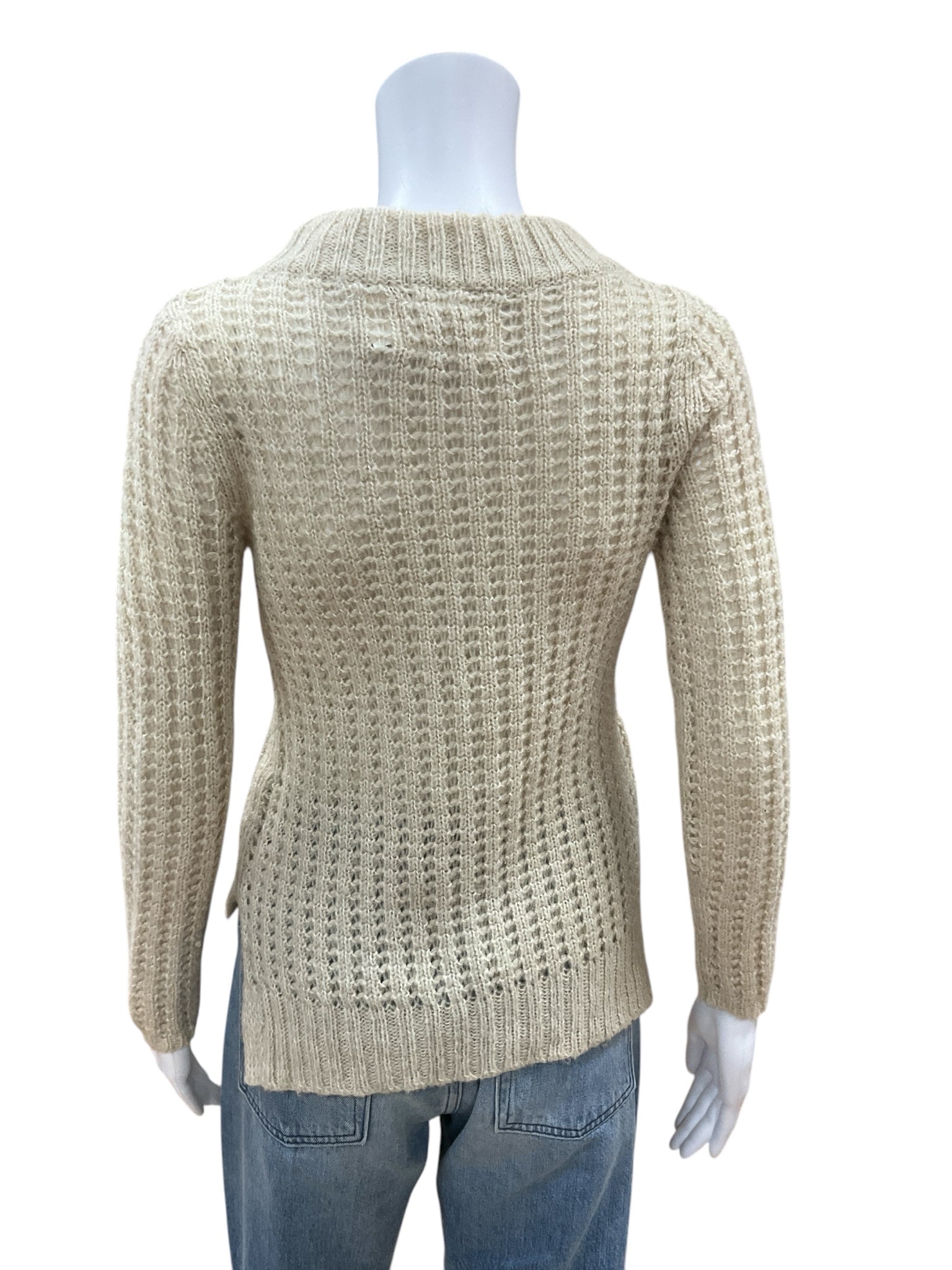 Field & Flower Tan Solid Sweater Size Petite XS - Rear view