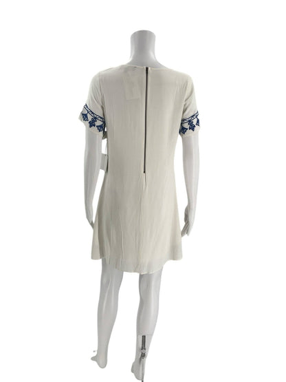 Lulus – White/Blue Embroidered Ladies Pre-Owned Dress - Size Small - Margaret’s Fine Consignment