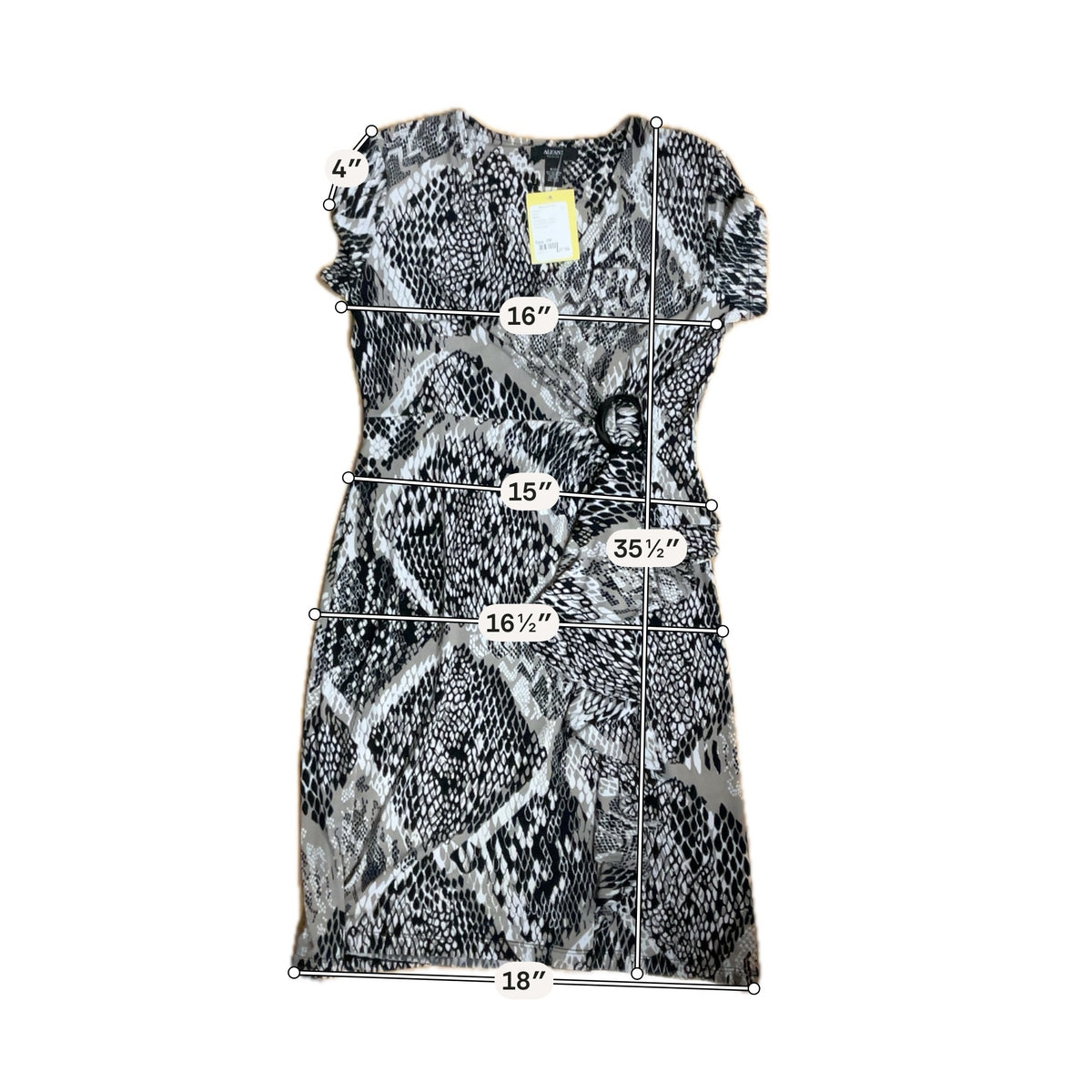 Alfani Petite Brown &amp;amp; Black Snake Print Faux Wrap Dress - Size PP - ONLINE ONLY