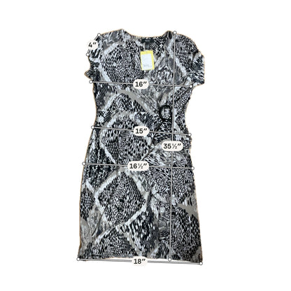 Alfani Petite Brown &amp;amp; Black Snake Print Faux Wrap Dress - Size PP - ONLINE ONLY