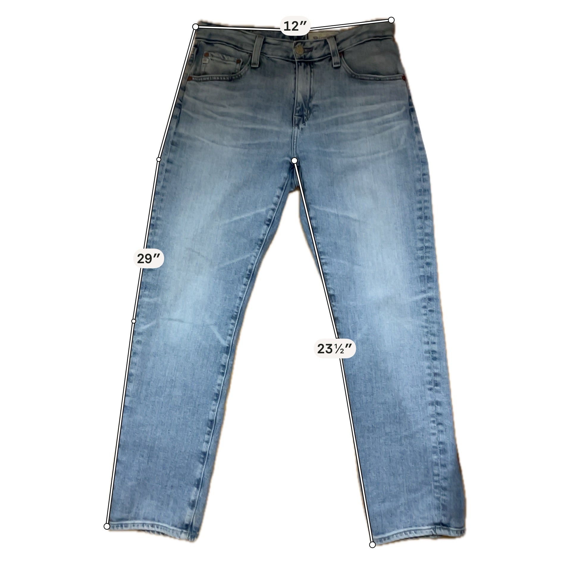AG Adriano Goldschmied AG-ED Denim Straight Leg Jeans Light Wash Size 26R