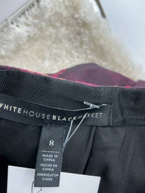 White House Black Market Plum Floral Pre-Owned Ladies Skirt - Size 8 - Margaret’s Fine Consignment
