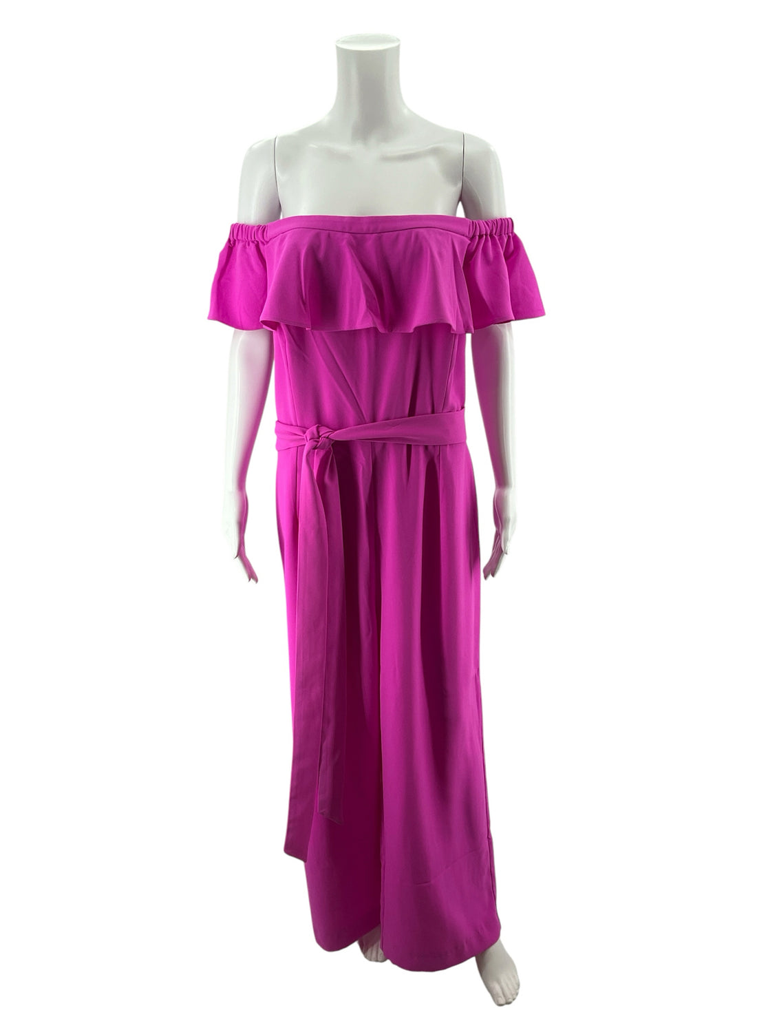 Lilly Pulitzer Size 16 Fuchsia Pink Off-The-Shoulder Ruffle Jumpsuit NWT-- ONLINE ONLY