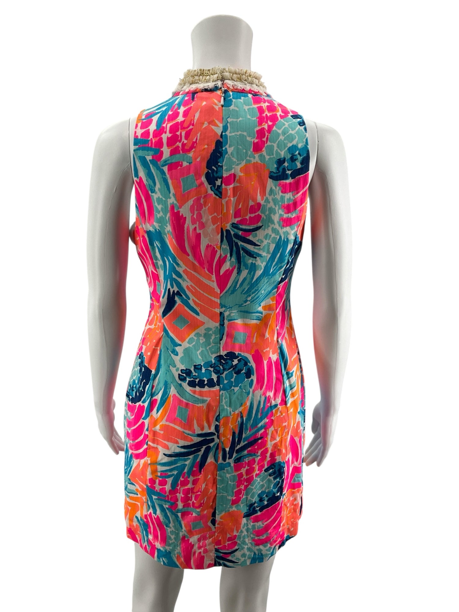 Lilly Pulitzer Pearl Shift Dress Multi Sink Or Swim Pineapple Print Size 2