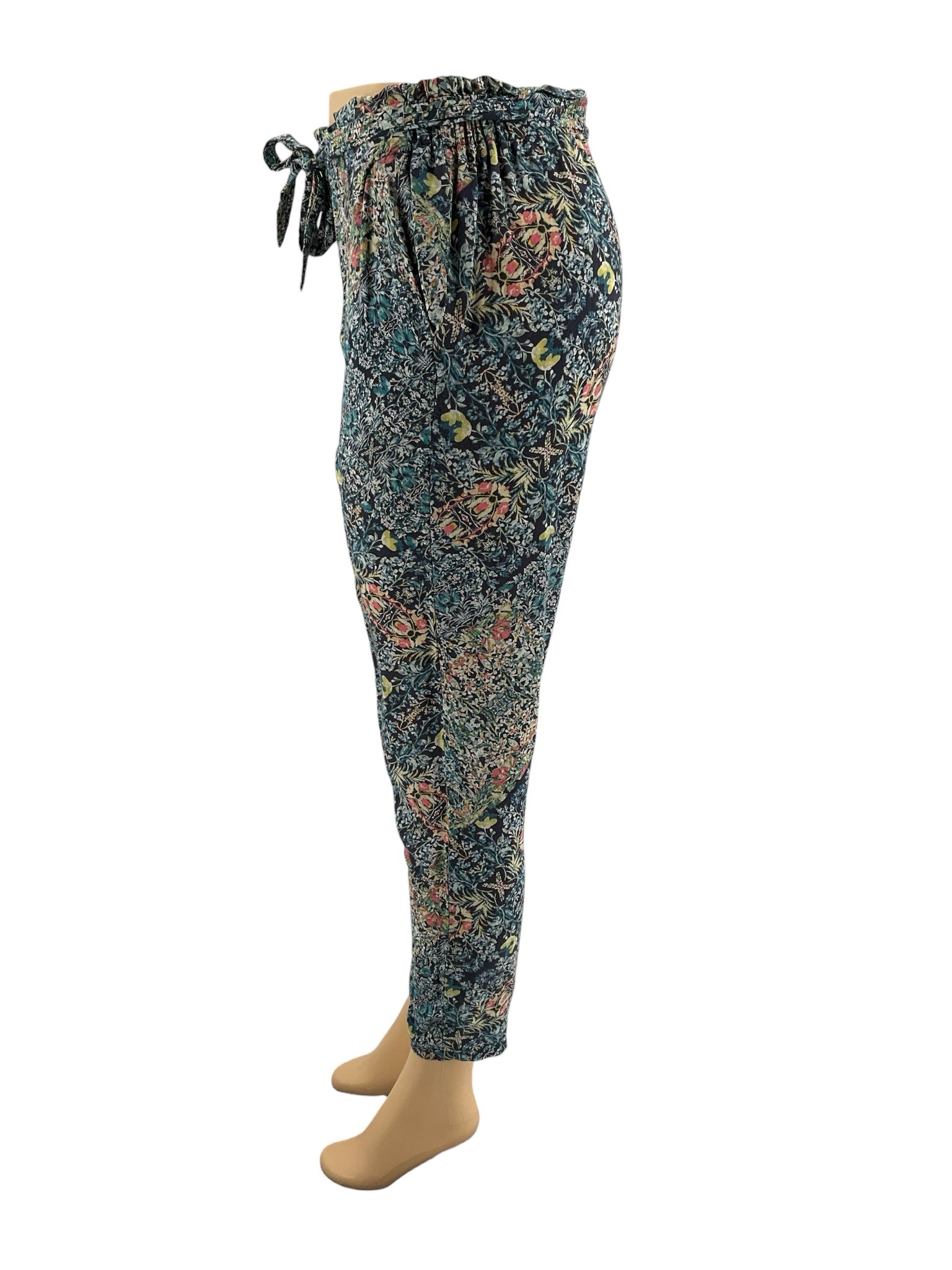 BCBG - Blue/Pink Floral Pre-Owned Ladies Pants - Size Small