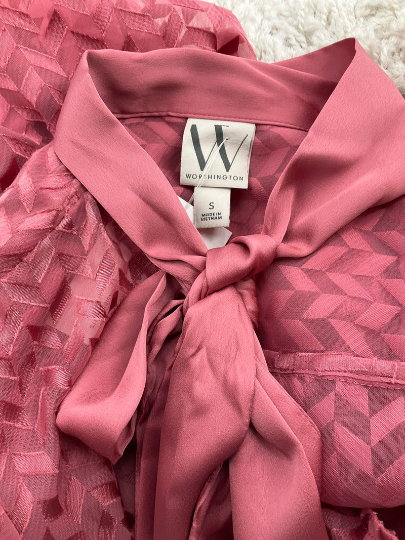 Worthington Pink Chevron Pre-Owned Top - Size Small