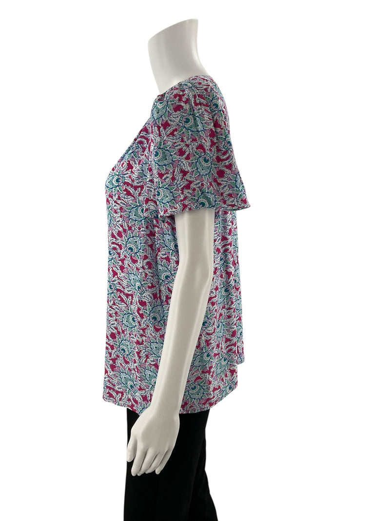 Loft Pink/Multi Floral Pre-Owned Ladies Top - Size Small