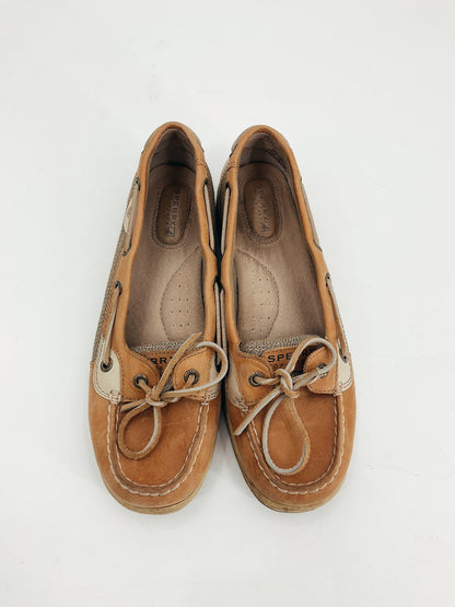 Sperry Tan Solid Pre-Owned Ladies Slip On - Size 9 - Margaret’s Fine Consignment
