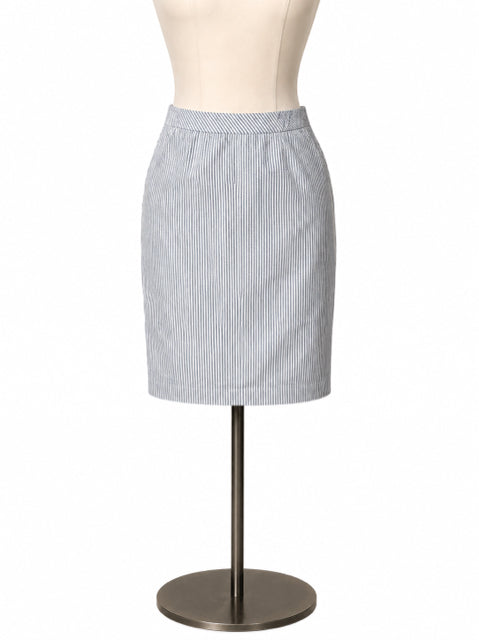 Ann Taylor tan/blue Skirt Size 2 tan/blue Stripe Pre-Owned Ladies Skirt - Size 2