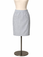 Ann Taylor tan/blue Skirt Size 2 tan/blue Stripe Pre-Owned Ladies Skirt - Size 2