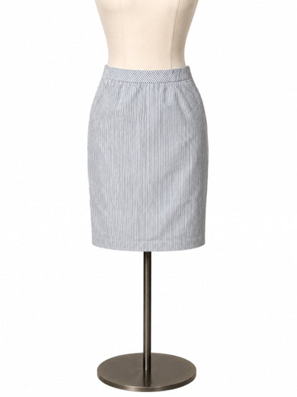 Ann Taylor tan/blue Skirt Size 2 tan/blue Stripe Pre-Owned Ladies Skirt - Size 2