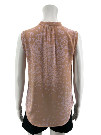 Ann Taylor Size XS Nude/Pink Floral Pre-Owned Ladies Casual Top - Downstairs