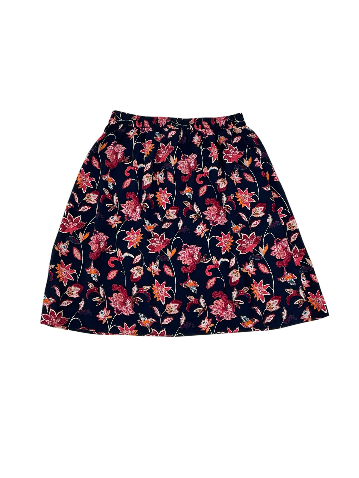 LOFT Outlet Floral A-Line Pull-On Skirt Navy Pink Size Small - ONLINE ONLY