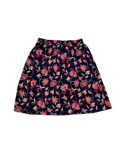 LOFT Outlet Floral A-Line Pull-On Skirt Navy Pink Size Small - ONLINE ONLY