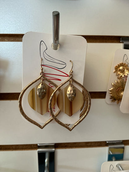 Sassy + Chic Amber &amp; Ivory Resin Petal Drop Earrings